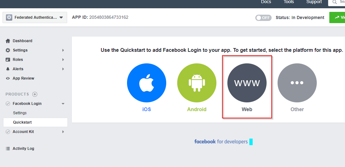 How to create Facebook App for Facebook Login Authentication