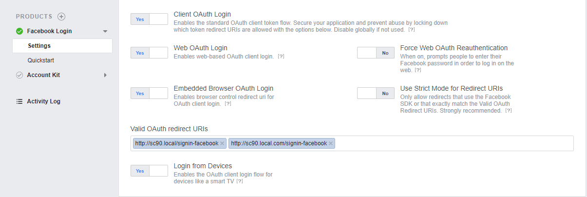 Adding Client ID and Client Secret for Facebook Login