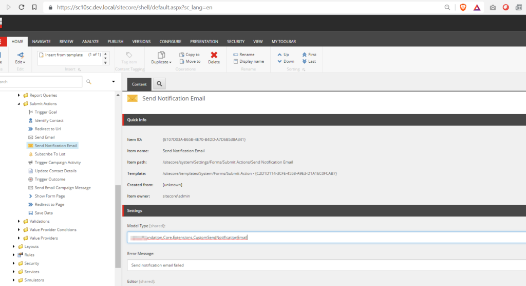 Sitecore Submit Action – Send Notification Email using Sitecore ...